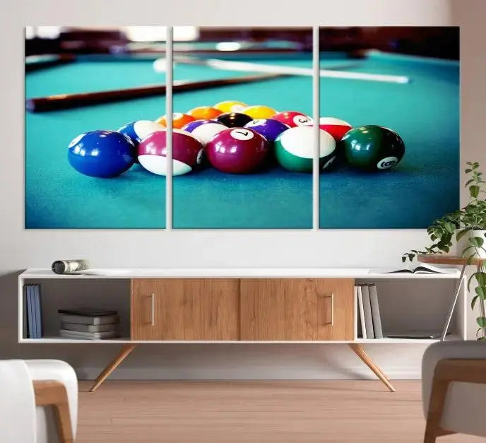 Billiard Balls Wall Art Canvas Print 