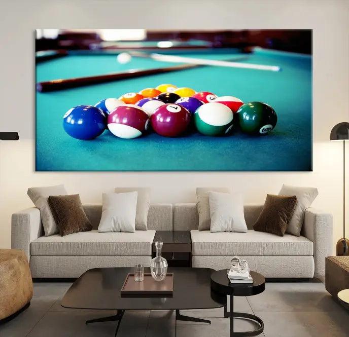 Billiard Balls Wall Art Canvas Print 