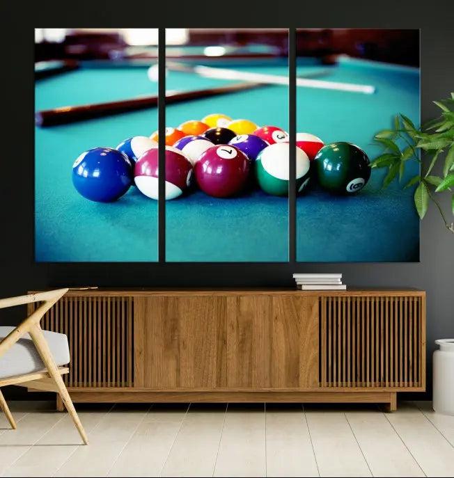 Billiard Balls Wall Art Canvas Print 