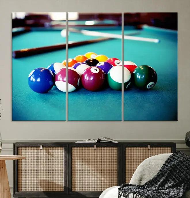 Billiard Balls Wall Art Canvas Print 