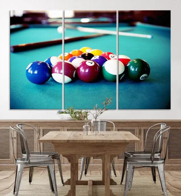 Billiard Balls Wall Art Canvas Print 