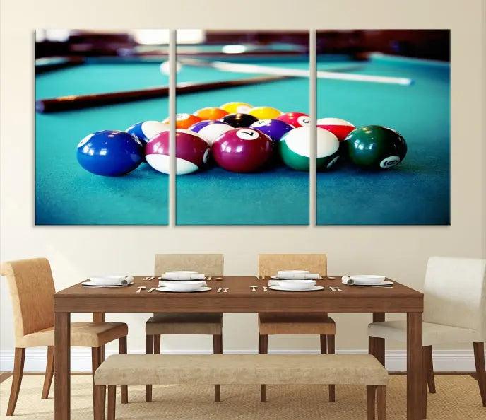 Billiard Balls Wall Art Canvas Print 