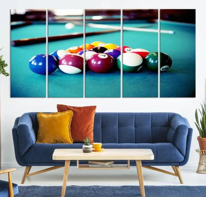 Billiard Balls Wall Art Canvas Print 