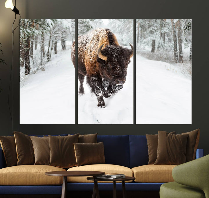 Bison Wall Art Canvas Print For Farmhouse, Animal Canvas Print, Wild Animal Wall Art
