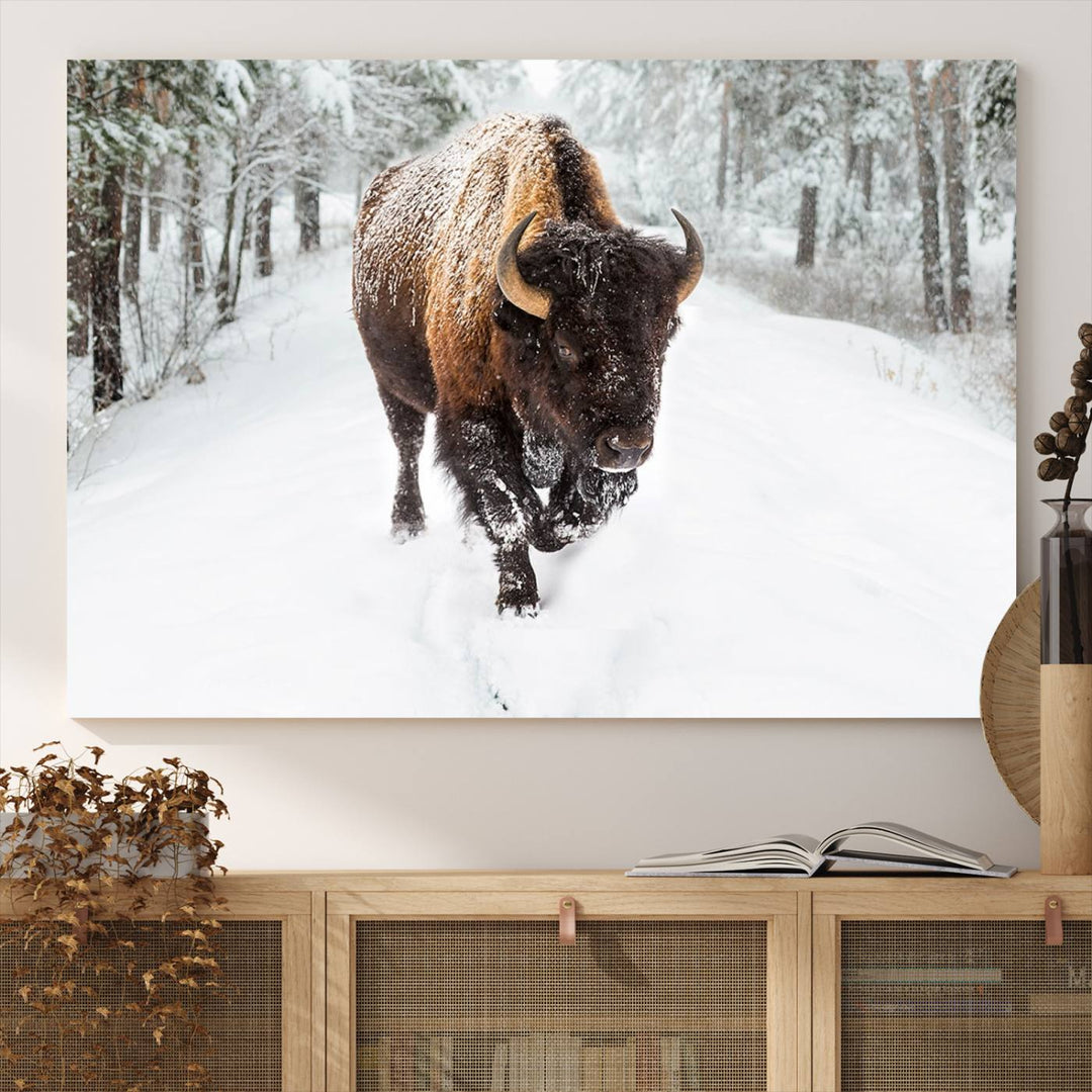 Bison Wall Art Canvas Print For Farmhouse, Animal Canvas Print, Wild Animal Wall Art