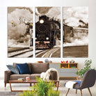 Black Steam Train Canvas Wall Art Print Steam Locomotive Art Canvas