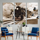 Black Steam Train Canvas Wall Art Print Steam Locomotive Art Canvas