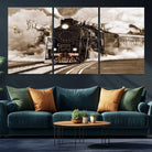 Black Steam Train Canvas Wall Art Print Steam Locomotive Art Canvas