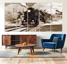 Black Steam Train Canvas Wall Art Print Steam Locomotive Art Canvas