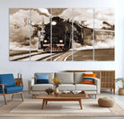 Black Steam Train Canvas Wall Art Print Steam Locomotive Art Canvas