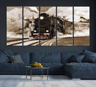 Black Steam Train Canvas Wall Art Print Steam Locomotive Art Canvas