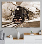 Black Steam Train Canvas Wall Art Print Steam Locomotive Art Canvas