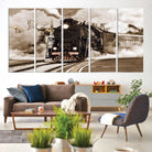 Black Steam Train Canvas Wall Art Print Steam Locomotive Art Canvas