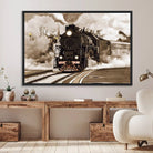 Black Steam Train Canvas Wall Art Print Steam Locomotive Art Canvas