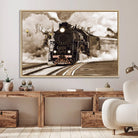 Black Steam Train Canvas Wall Art Print Steam Locomotive Art Canvas