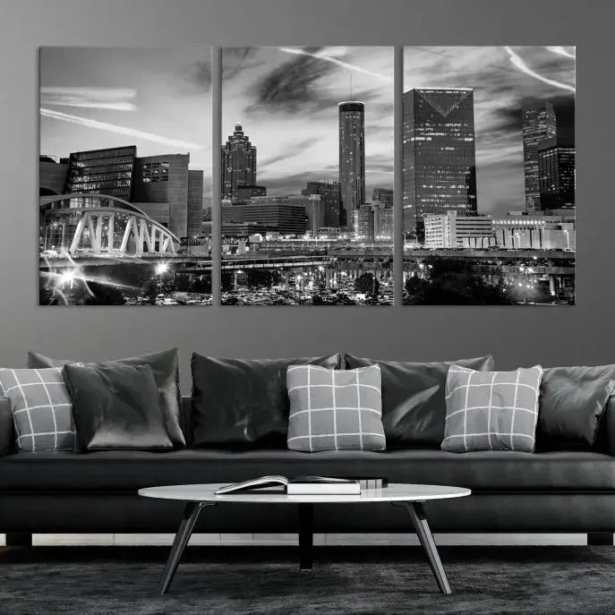 Black and White Atlanta Wall Art Canvas Print
