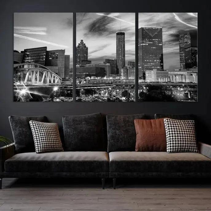 Black and White Atlanta Wall Art Canvas Print