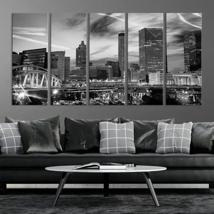 Black and White Atlanta Wall Art Canvas Print