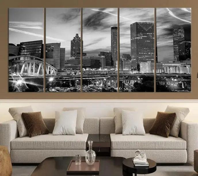 Edit-Images-Black and White Atlanta Wall Art Canvas Print