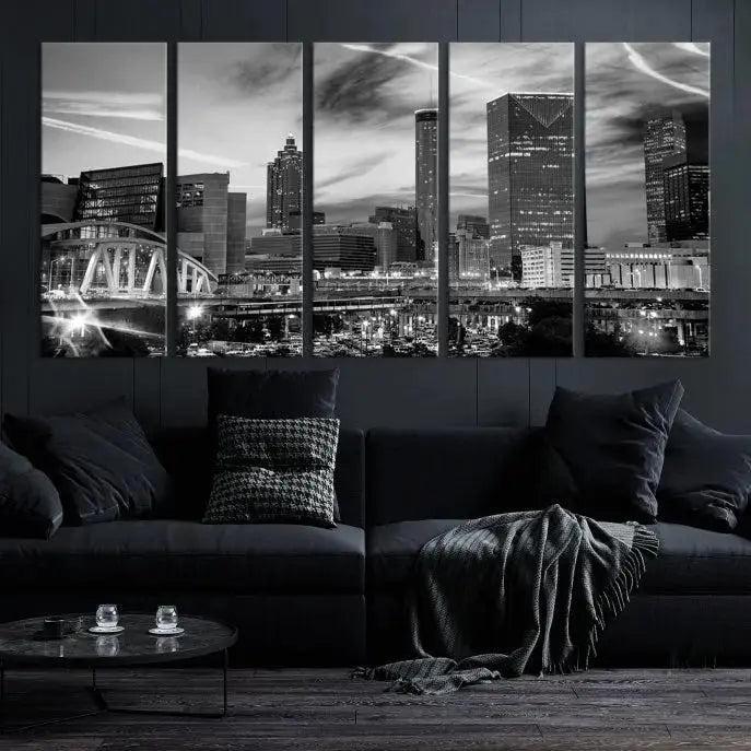 Edit-Images-Black and White Atlanta Wall Art Canvas Print