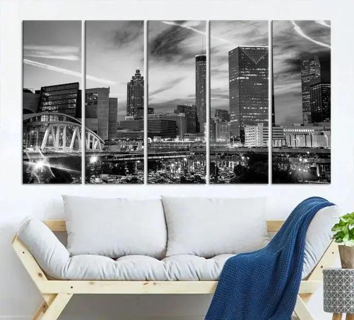 Edit-Images-Black and White Atlanta Wall Art Canvas Print