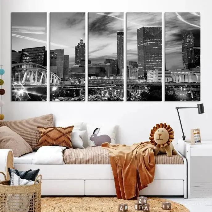 Edit-Images-Black and White Atlanta Wall Art Canvas Print