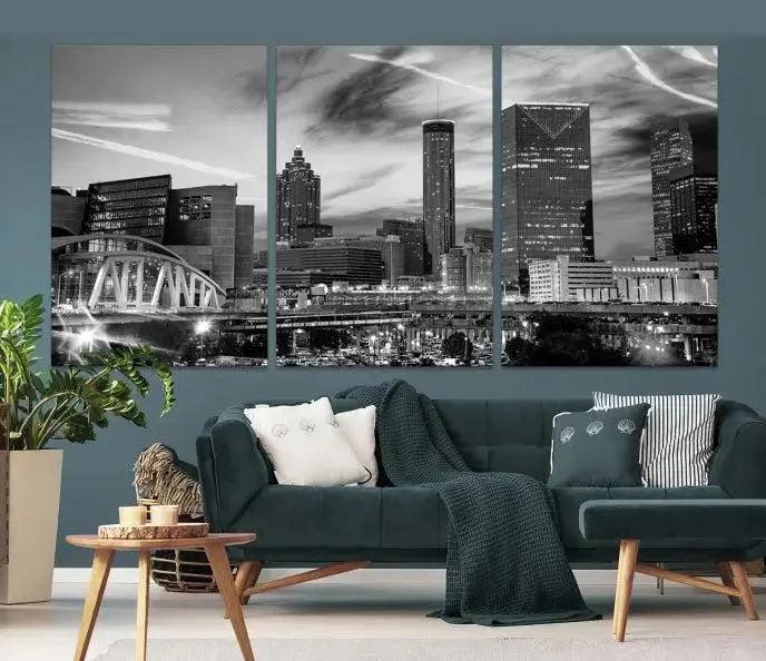 Black and White Atlanta Wall Art Canvas Print