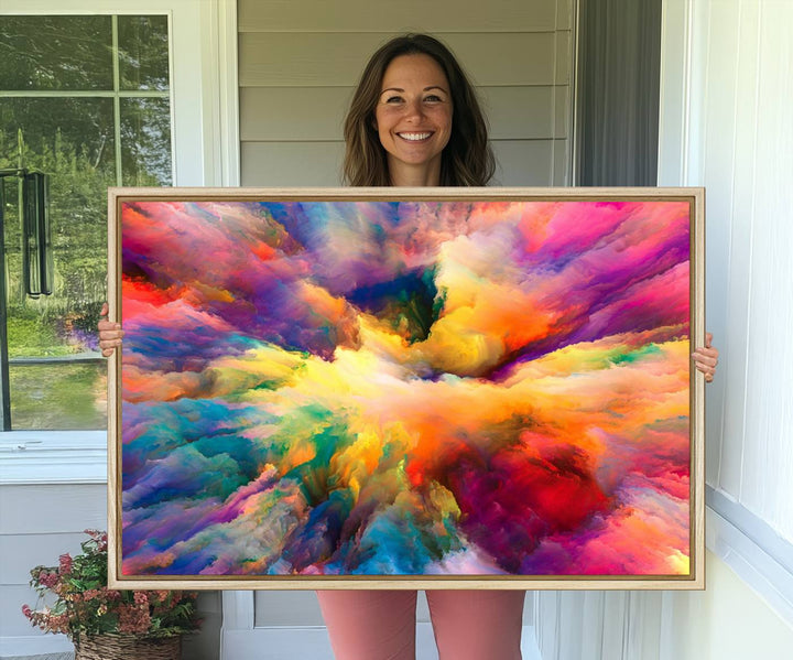 Blazing Vibrant Colors Cloud Wall Art Canvas Print