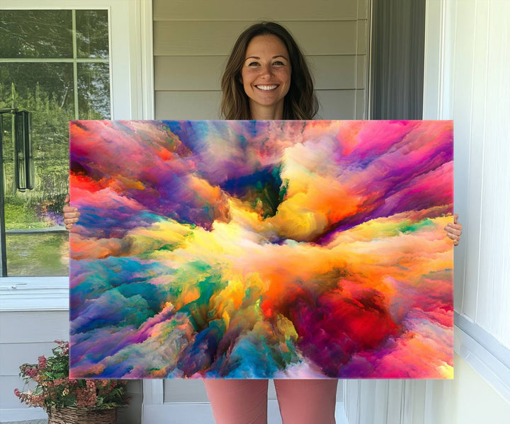 Blazing Vibrant Colors Cloud Wall Art Canvas Print