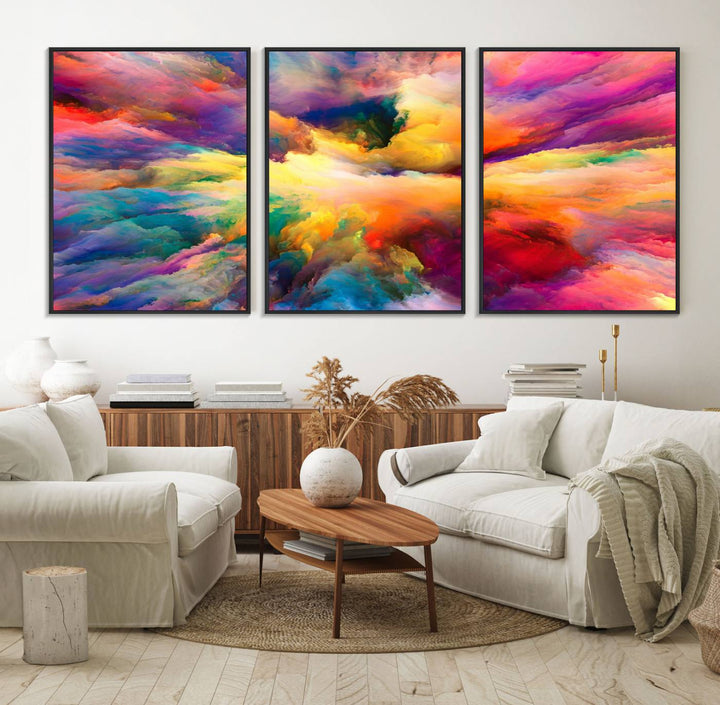 61038-MGV-FC-60X30-3P_Black-Blazing Vibrant Colors Cloud Wall Art Canvas Print