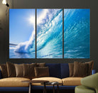 37494-MGV-CV-36X24-Blue Big Wave Surfing Ocean Canvas Wall Art Artwork Print