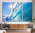 37494-MGV-CV-36X24-Blue Big Wave Surfing Ocean Canvas Wall Art Artwork Print