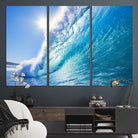 37494-MGV-CV-36X24-Blue Big Wave Surfing Ocean Canvas Wall Art Artwork Print