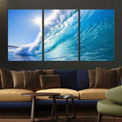 37494-MGV-CV-36X24-Blue Big Wave Surfing Ocean Canvas Wall Art Artwork Print