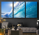 37494-MGV-CV-36X24-Blue Big Wave Surfing Ocean Canvas Wall Art Artwork Print