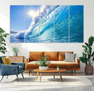 37494-MGV-CV-36X24-Blue Big Wave Surfing Ocean Canvas Wall Art Artwork Print