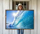 37494-MGV-CV-36X24-Blue Big Wave Surfing Ocean Canvas Wall Art Artwork Print