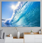 37494-MGV-CV-36X24-Blue Big Wave Surfing Ocean Canvas Wall Art Artwork Print