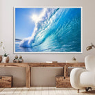 37494-MGV-FC-36X24_White-Blue Big Wave Surfing Ocean Canvas Wall Art Artwork Print