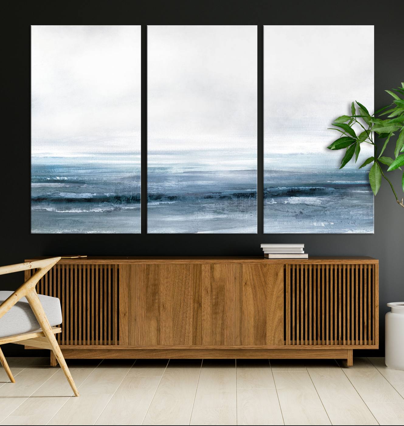 65702-MGV-CV-36X24-Blue Ocean Abstract Artwork Wall Art Canvas Print