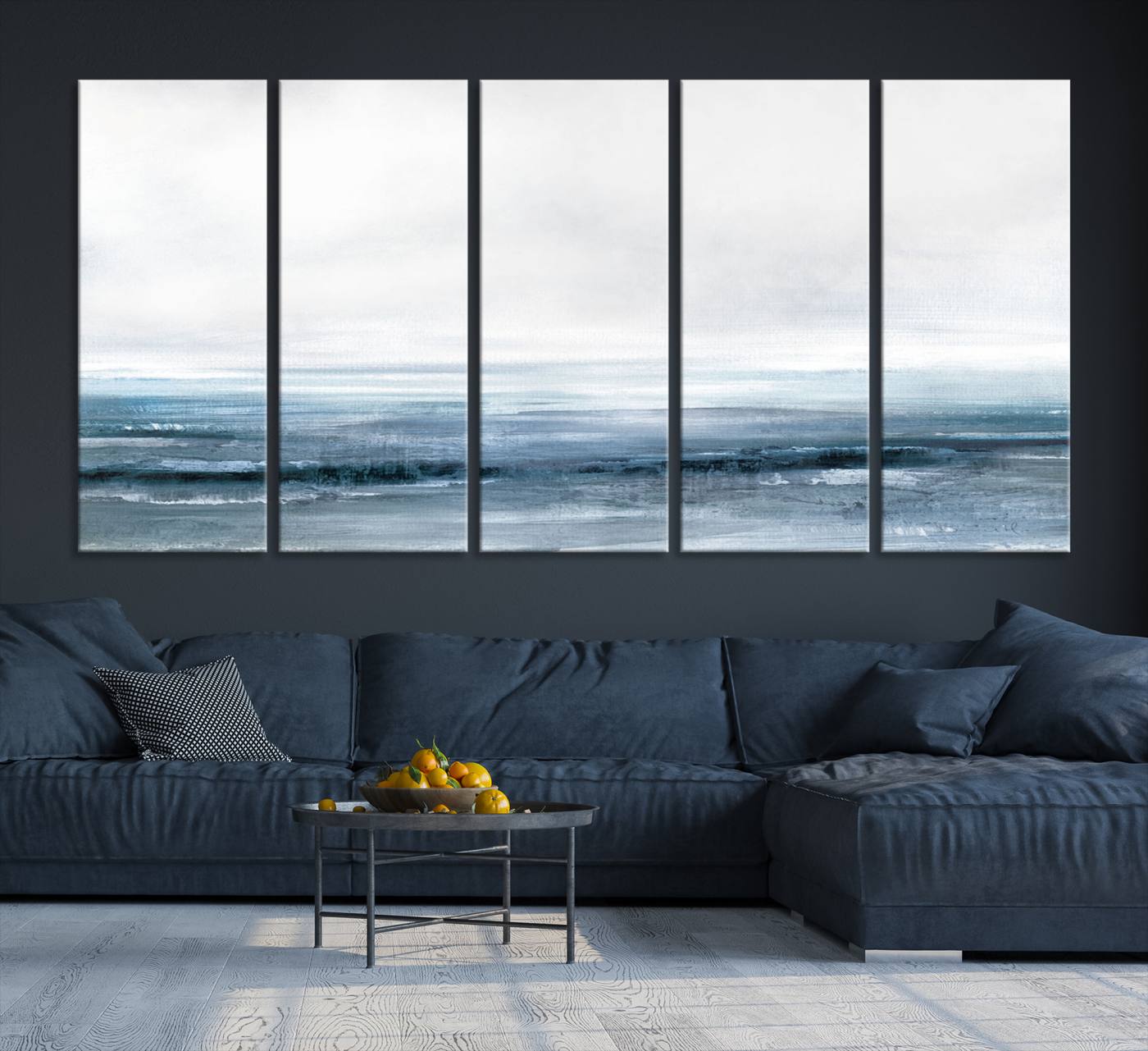 65702-MGV-CV-36X24-Blue Ocean Abstract Artwork Wall Art Canvas Print