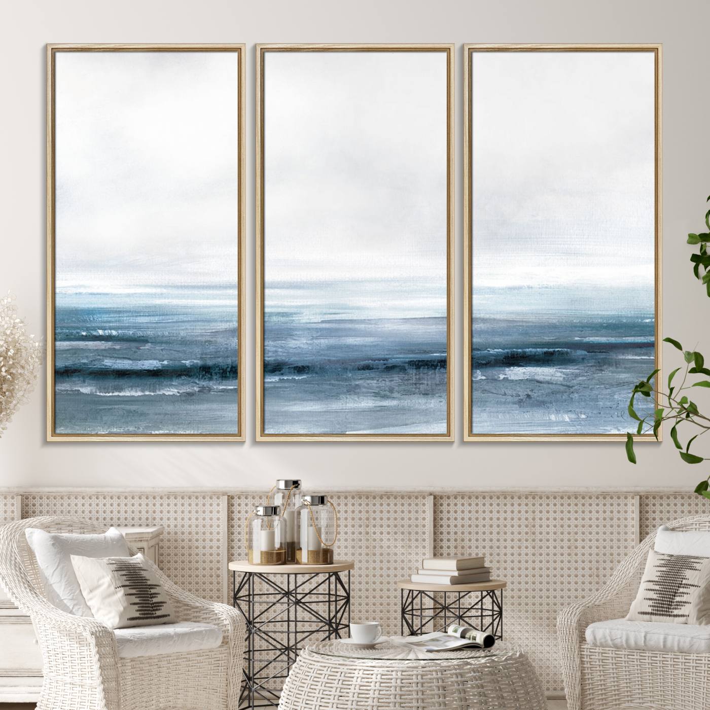65702-MGV-CV-36X24-Blue Ocean Abstract Artwork Wall Art Canvas Print