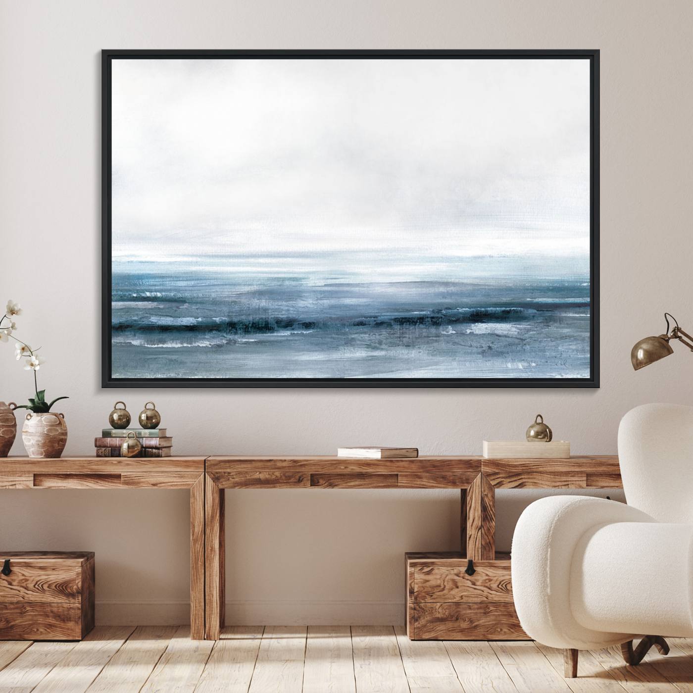 65702-MGV-FC-36X24_Black-Blue Ocean Abstract Artwork Wall Art Canvas Print