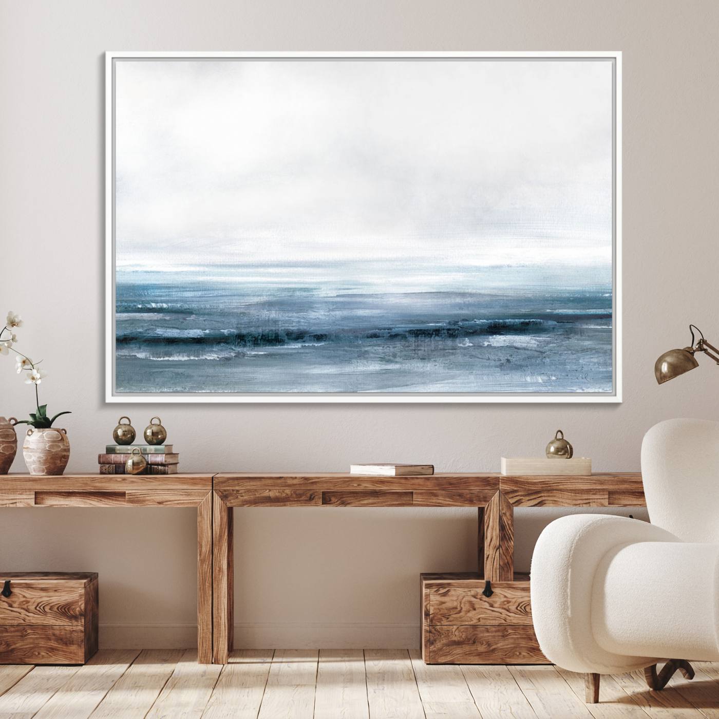 65702-MGV-FC-36X24_White-Blue Ocean Abstract Artwork Wall Art Canvas Print