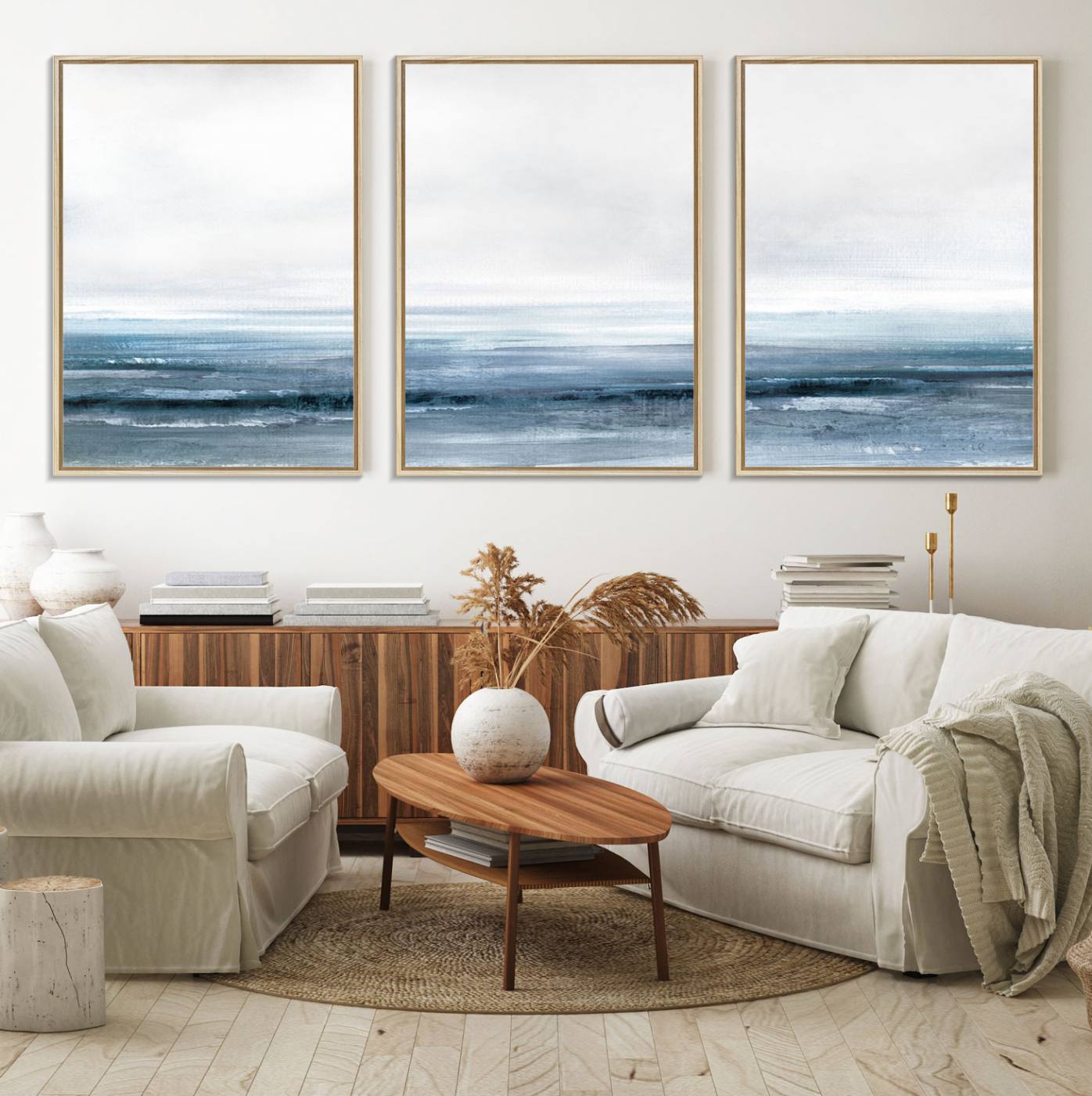 65702-MGV-FC-60X30-3P_Natural-Blue Ocean Abstract Artwork Wall Art Canvas Print