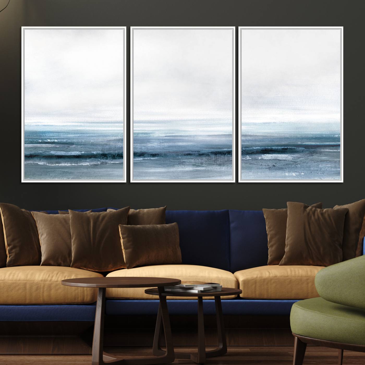 65702-MGV-FC-60X30-3P_White-Blue Ocean Abstract Artwork Wall Art Canvas Print