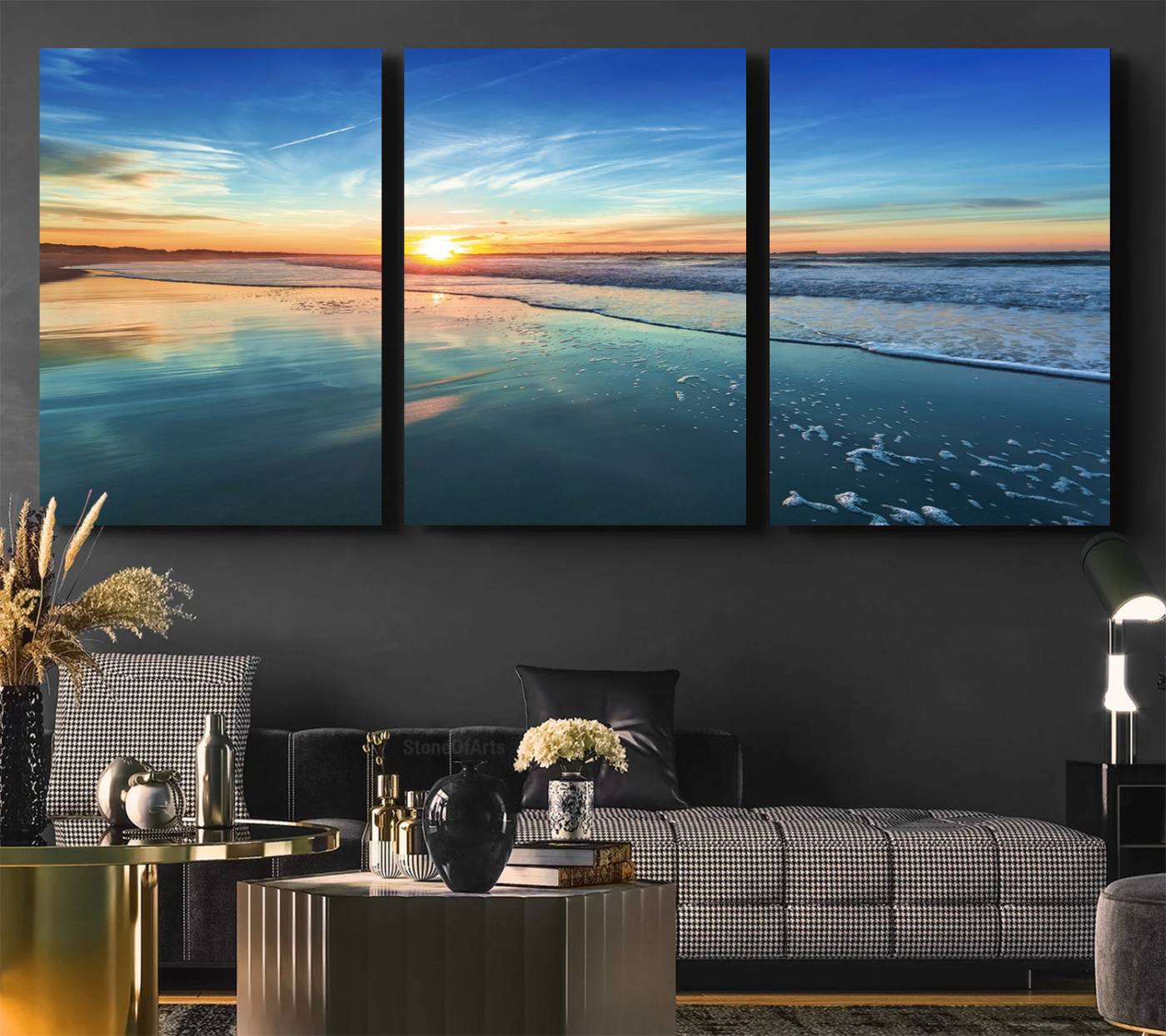 25542-MGV-CV-36X24-Blue Sky and Beach Wall Art Canvas Print
