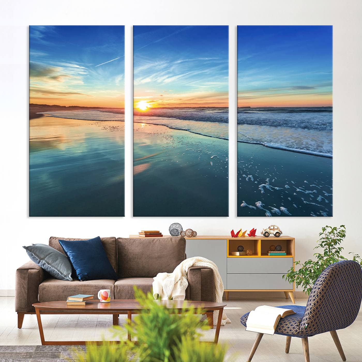 25542-MGV-CV-36X24-Blue Sky and Beach Wall Art Canvas Print