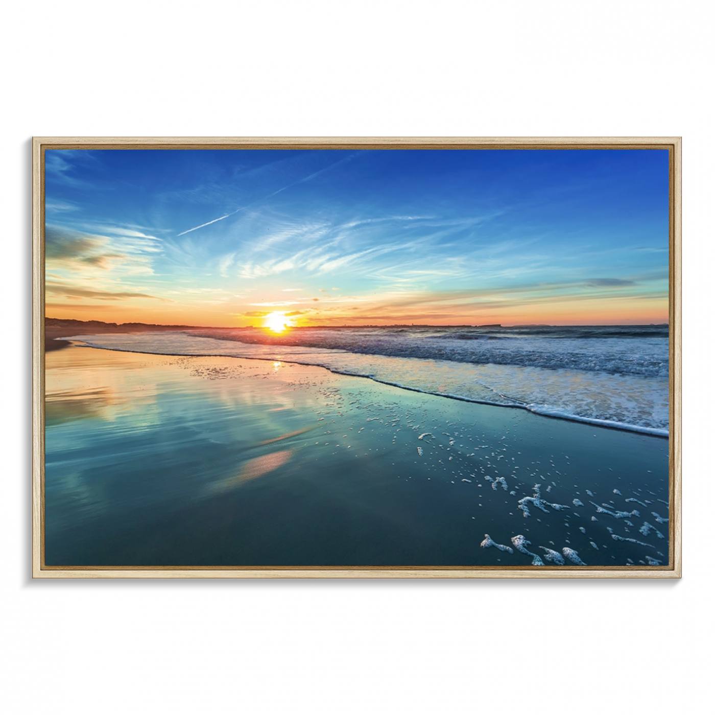 Blue Sky and Beach Wall Art Canvas Print
