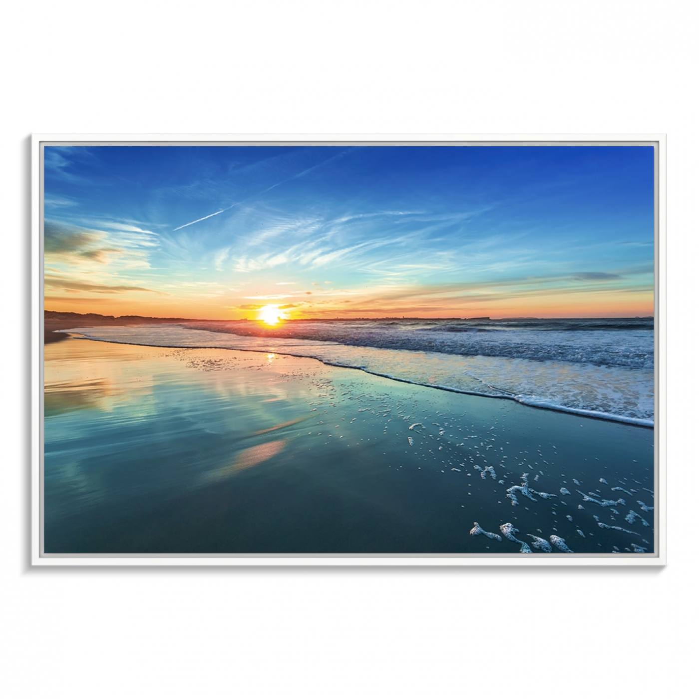 Blue Sky and Beach Wall Art Canvas Print